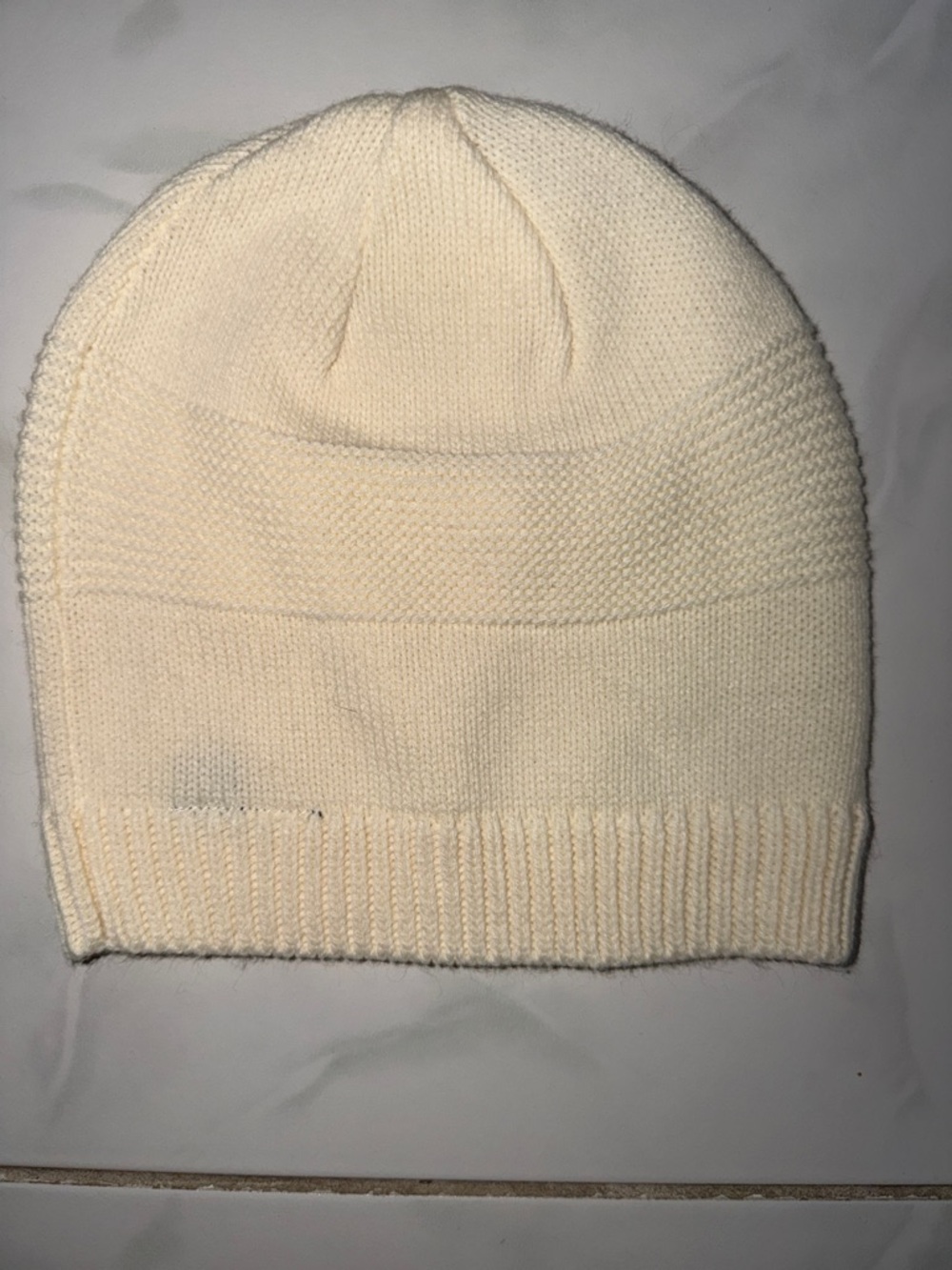 Cream Knit Beanie Hat